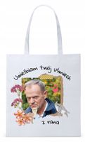 Donald Tusk Platforma Torba Eco Biała Shopper Z Nadrukiem Ze Zdjęciem
