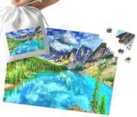 PUZZLE - PIĘKNE WIDOKI GÓRY LASY WIELE WZORÓW 35el + WORECZEK