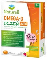 NATURELL OMEGA-3 UCZEŃ kwasy OMEGA DHA EPA cytrynowo-truskawkowe 27 żelek