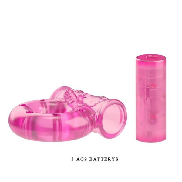 Vibrating Cock Ring & Condom Set – Pink zdjęcie 7