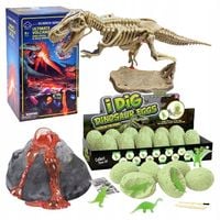 12x Jajo ze ŚWIECĄCYM Dinozaurem WYKOPALISKA Wulkan eksperyment dla dzieci