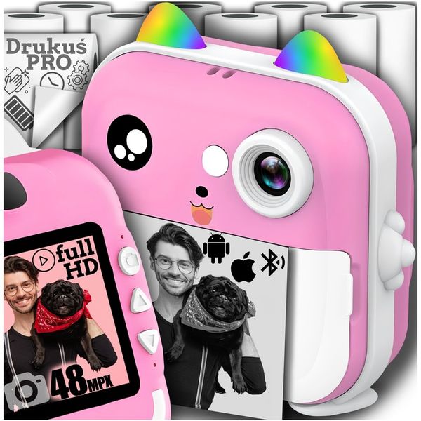 DRUKUŚ PRO MINI DRUKARKA TERMICZNA APARAT NATYCHMIASTOWY + 10 ROLEK GRATIS zdjęcie 1