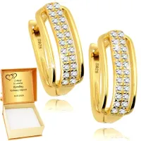 Złote Kolczyki 925 Angielskie dla Kobiety Grawer