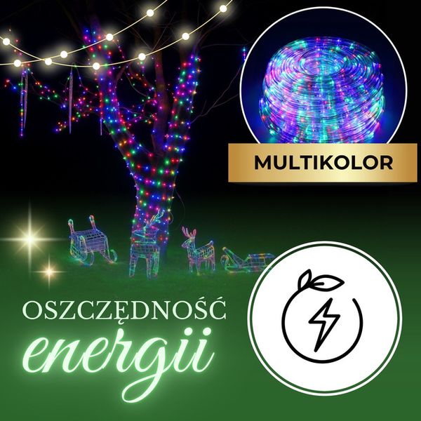 Wąż świetlny 240 Led multikolor 10m z programatorem IP44 zdjęcie 4