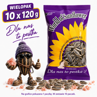 Słonecznik prażony120g z solą himaljaską XXL 10szt,