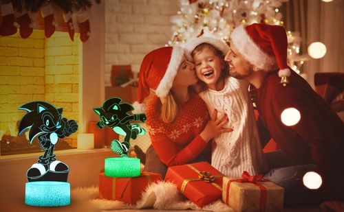 Lampka 3D nocna led usb Mały Sonic z bajki na Arena.pl