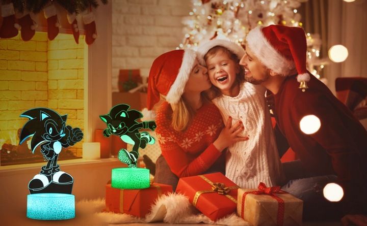 Lampka 3D nocna led usb Mały Sonic z bajki zdjęcie 2