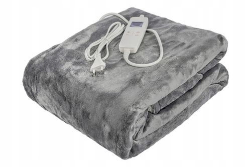 DUŻY 160x120 Koc Elektryczny Pluszowy Mata grzewcza Pilot LCD Timer 160W na Arena.pl