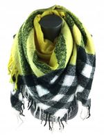 Versoli - miękka i ciepła chusta krata żółty czarny CH-12