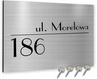 NUMER NA DOM SREBRNY ZE STALI NIERDZEWNEJ INOX