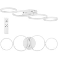 lampa sufitowa nowoczesna led z pilotem - 4 białe okręgi