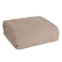 Koc 200x220 beżowy Linda waflowy 345 GSM bawełna