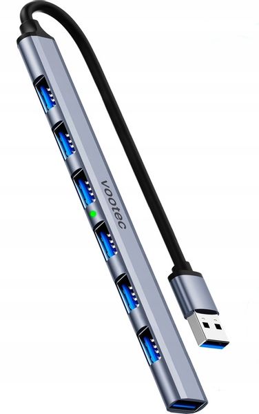 HUB USB 3.0 Rozdzielacz Rozgałęźnik 7 Portów 7x USB Slim 7w1 Smukły Vootec zdjęcie 7