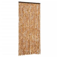 Zasłona przeciwko owadom, ochra i biel, 90x200 cm, szenil