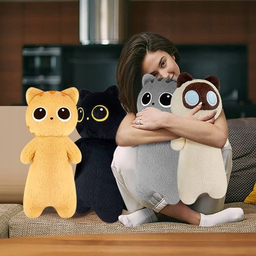 MASKOTKA PLUSZAK PODUSZKA CZARNY KOT KOTEK DŁUGI 45 CM na Arena.pl