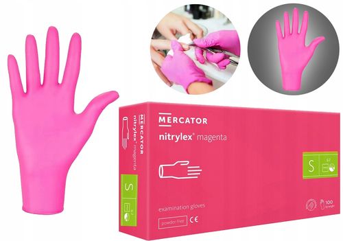 rękawice nitrylowe 100 szt. 7-s nitrylex magenta na Arena.pl