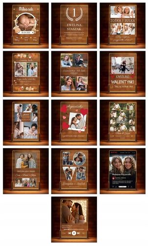 Ramka Zdjęcie na Szkle Lampka Nocna LED 3D XL Piosenka Spotify Walentynki na Arena.pl