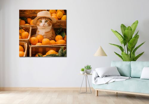 Obraz 100x100cm Kot w Pomarańczach na Arena.pl