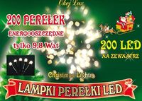 Lampki choinkowe perełki LTK-200/P LED zimne zewnętrzne 20m OKEJ LUX