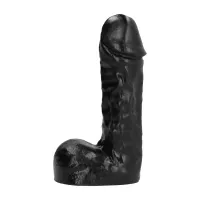 all black plug model 19 cm - anatomiczny kształt z rowkami