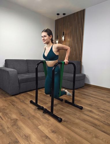 STABILNE STALOWE PORĘCZE DO DIPÓW ćwiczeń pompek, dipy WYSOKIE 90cm KUDDA na Arena.pl