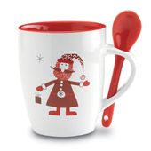 Kubek z łyżeczką CLAUS UPOMINKARNIA Wielokolorowy