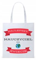 Dzień Nauczyciela Prezent Torba Eco Biała Shopper Z Nadrukiem Ze Zdjęciem