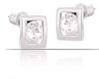 Kolczyki kwadraty z kryształami Preciosa z kolekcji Classic (P7909AG)