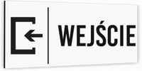 Tabliczka na drzwi WEJŚCIE Aluminium BIAŁA Dibond PIKTOGRAM Nadruk UV