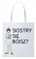 Dla Pielęgniarki Prezent Torba Eco Biała Shopper Z Nadrukiem Ze Zdjęciem