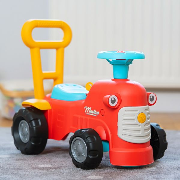 FALK Maurice Traktorek Jeździk Czerwony Pchacz Odpychacz Schowek od 1 roku zdjęcie 89