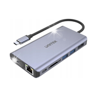 Unitek USB-C - 2x USB 3.1 HDMI DP RJ-45 czytnik SD