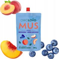 Owolovo mus owocowy jabłko brzoskwinia jagoda kamczacka 200g