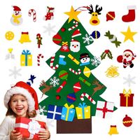 Choinka Filcowa DIY dla Dzieci na Ścianę 95x70cm Zestaw Ozdób na Rzepy