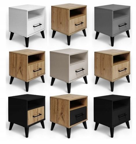 SZAFKA NOCNA KASZMIR BEŻOWY STOLIK NOCNY SZUFLADA LED Z PÓŁKĄ DO na Arena.pl