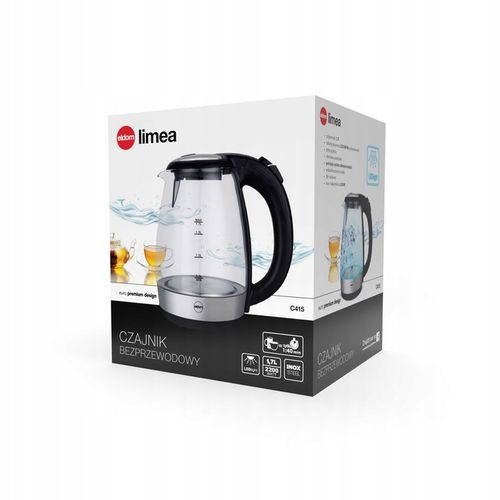 CZAJNIK ELEKTRYCZNY BEZPRZEWODOWY SZKLANY C415 ELDOM 2200 W 1,7 l na Arena.pl