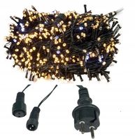 LAMPKI CHOINKOWE 500 LED ZEWNĘTRZNE BIAŁE CIEPŁE EFEKT FLASH BŁYSK 35M