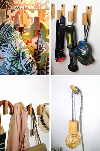 Wieszak Scienny Pojedynczy Drewniany do Pokoju Przedpokoju Kurtki Rustykaln na Arena.pl