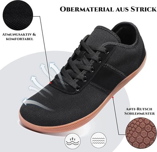 Buty Barefoot Męskie Damskie Czarne Fitness Codzienne Rozmiar 44 EU na Arena.pl