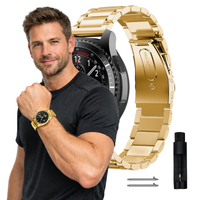 Pasek do Huawei Watch GT3 GT4 GT5 GT6 Pro 46mm metalowy mocny złoty 22mm