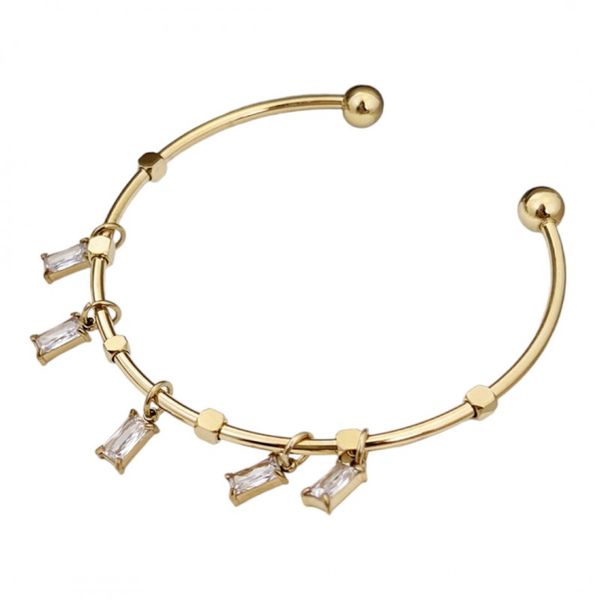 Bransoletka na rękę stal chirurgiczna pozłacana 14k złotem BST1375B zdjęcie 1