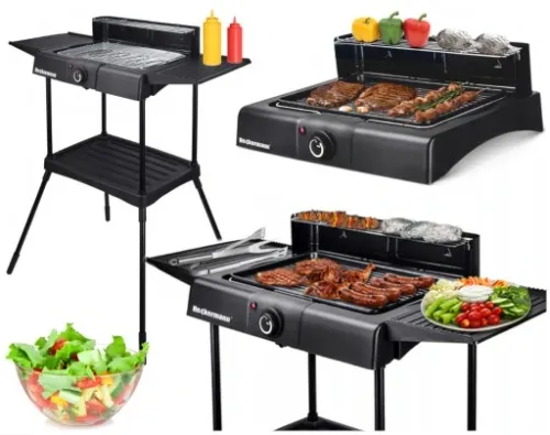 DUŻY GRILL ELEKTRYCZNY OGRODOWY STOJĄCY 2000W 2w1 na Arena.pl