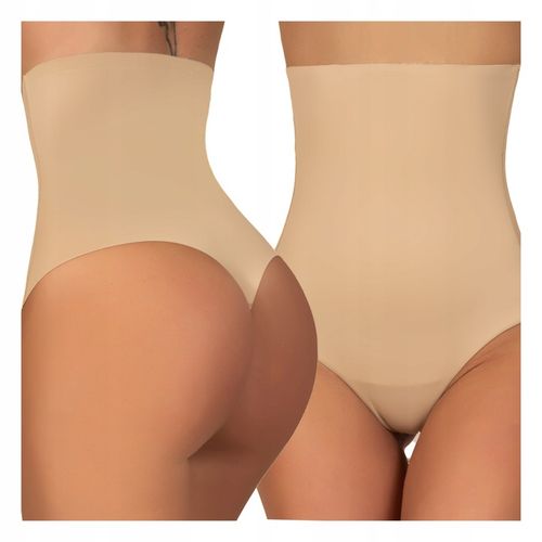 Wyszczuplające majtki STRINGI modelujące BRZUCH wysoki stan KORYGUJĄCE na Arena.pl