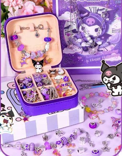 DUZY ZESTAW X2 CHARMS KUROMI 72EL DO ROBIENIA BRANSOLETEK +PUDELKO PREZENT na Arena.pl