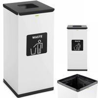 kosz do segregacji odpady zmieszane stalowy 30.5x30.5x70cm 60l