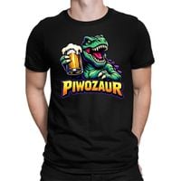 Piwozaur - męska koszulka na prezent Czarny XXL T-shirt - PIWO DINOZAUR