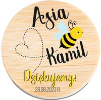 OTWIERACZ DREWNIANY magnes z imionami PODZIĘKOWANIE NA WESELE 100 szt