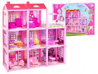 DOMEK WILLA DLA LALEK Z LALKĄ MEBLAMI DO ZŁOŻENIA