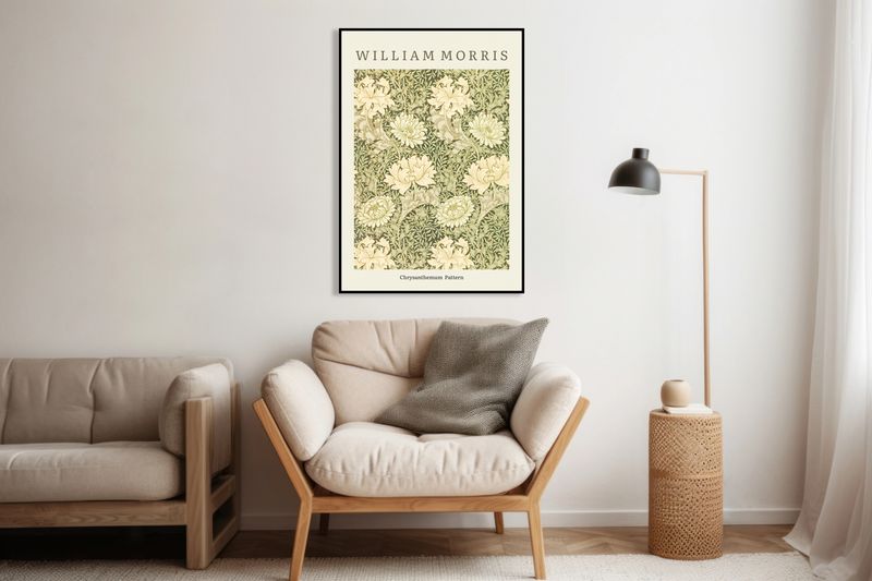 Obraz 50x70cm Design Chrysanthemum Pattern, Morris Vintage do Salonu zdjęcie 6