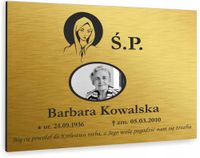 TABLICZKA NAGROBNA NAGROBKOWA ze zdjęciem ALUMINIOWA DIBOND UV 30x20